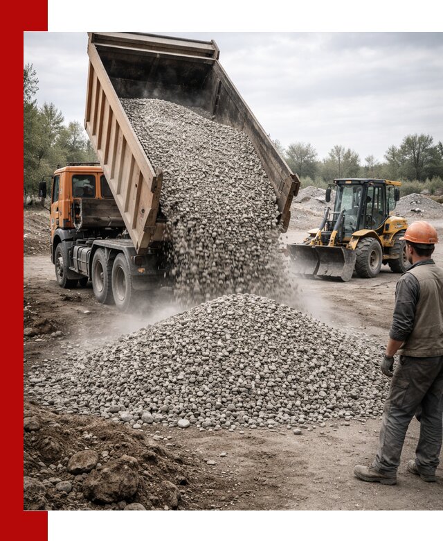 Доставка щебня в Пугачёве крупными и мелкими фракциями