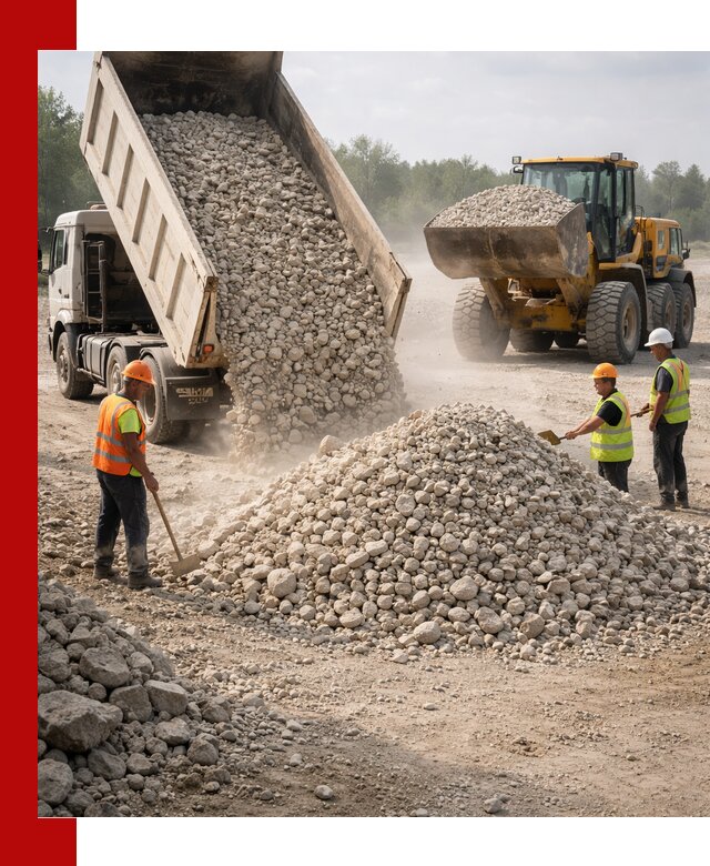 Доставка известнякового щебня фр. 40-70 в Пугачёве