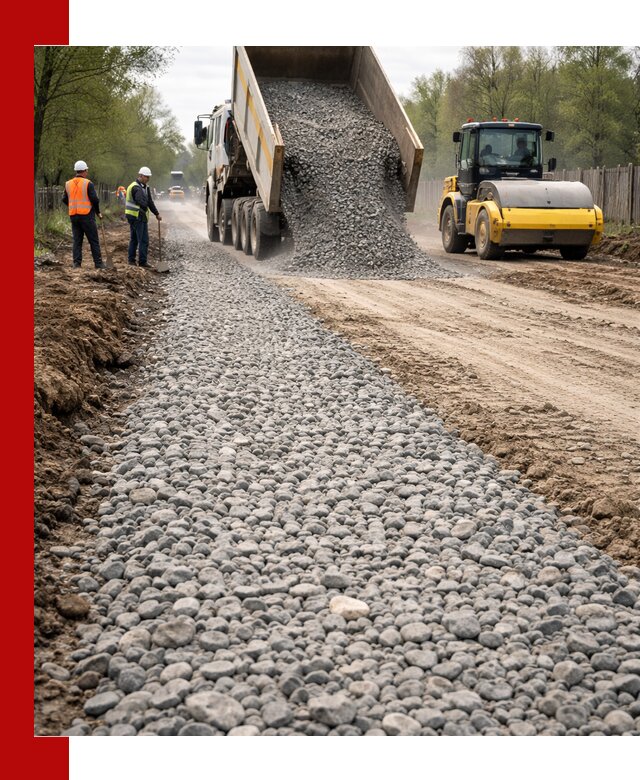 Доставка щебня для отсыпки дорог в Пугачёве высокого качества
