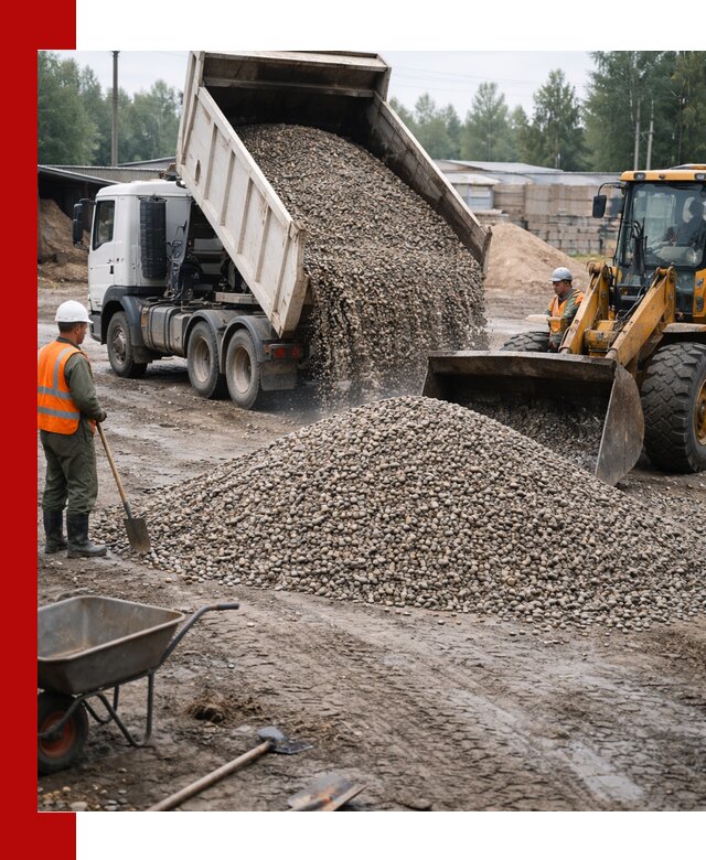 Мытый гравий с доставкой в Пугачёве от карьера до участка