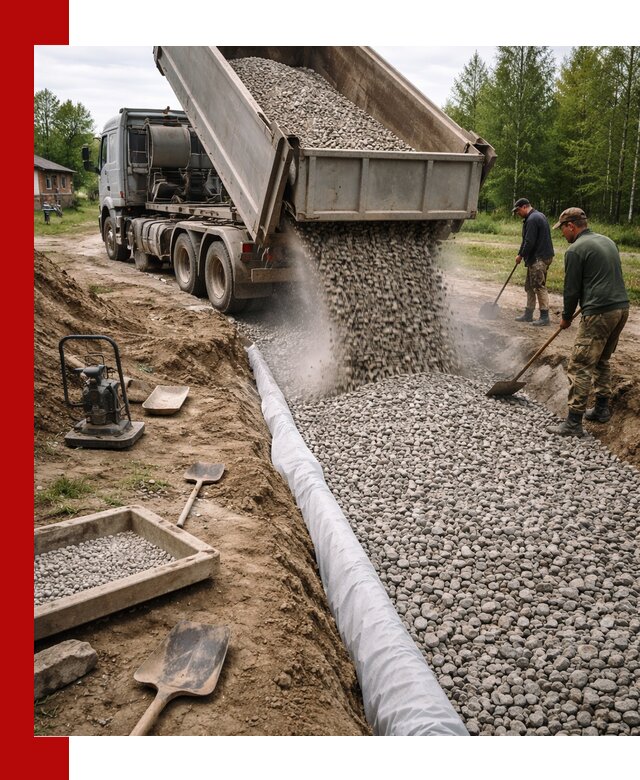 Гравий для дренажа с доставкой в Пугачёве качественный и недорогой