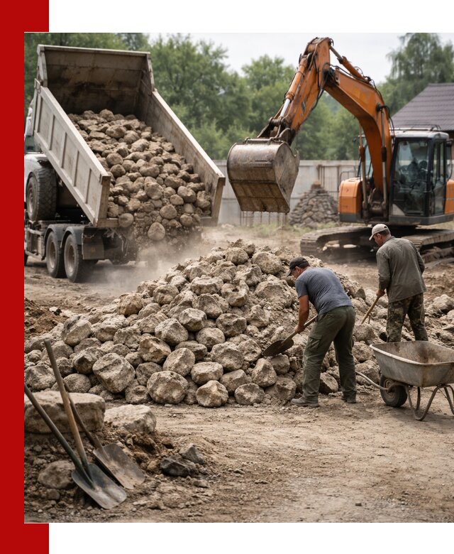 Доставка и разгрузка бутового камня в Пугачёве