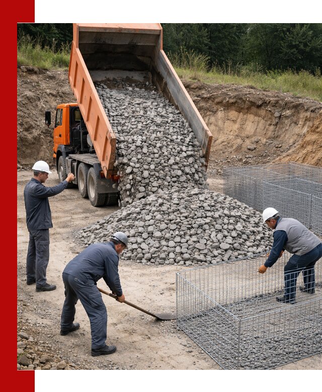 Камень для габионов с доставкой в Пугачёве быстро и надёжно