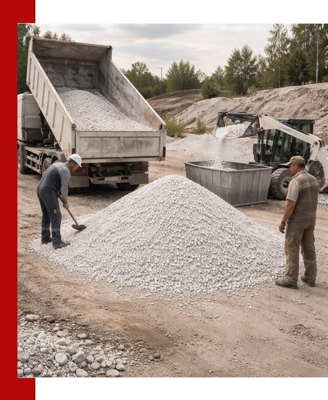 Доставка и продажа белой мраморной крошки в Пугачёве