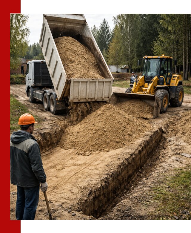 Доставка песчаного грунта в Пугачёве для строительных работ