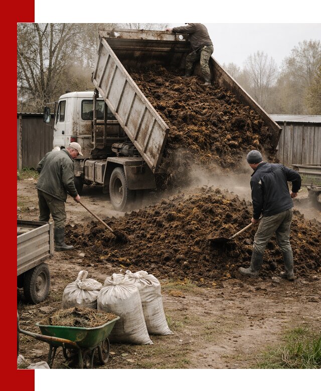 Доставка коровьего навоза самосвалом в Пугачёве