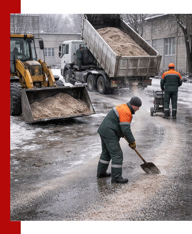 Реагент против гололеда с доставкой и нанесением в Пугачёве