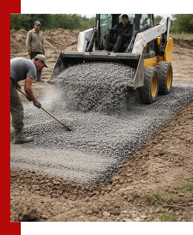 Устройство щебеночной подушки в Пугачёве для дорог и фундаментов